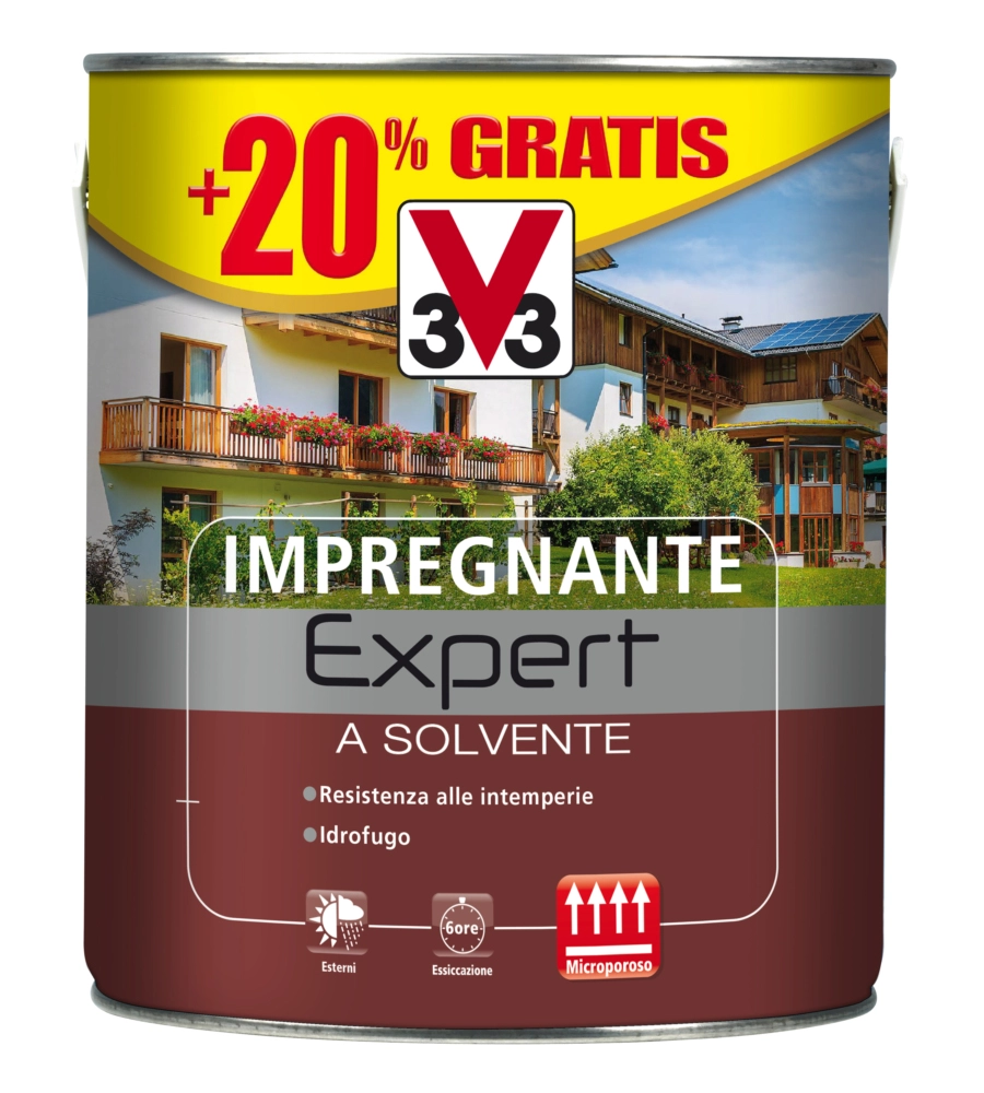 Impregnante a solvente idrorepellente noce scuro, 3 litri - v 33